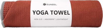 Yoga Towel,Hot Yoga Mat Towel with Grip Dots Sweat Absorbent Non-Slip for Hot Yoga, Pilates and Workout 24" x72", Purple & Blue