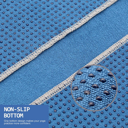Yoga Towel,Hot Yoga Mat Towel with Grip Dots Sweat Absorbent Non-Slip for Hot Yoga, Pilates and Workout 24" x72", Purple & Blue