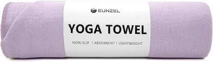 Yoga Towel,Hot Yoga Mat Towel with Grip Dots Sweat Absorbent Non-Slip for Hot Yoga, Pilates and Workout 24" x72", Purple & Blue