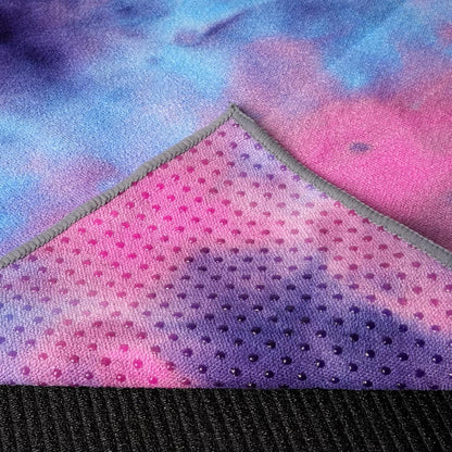 Yoga Towel,Hot Yoga Mat Towel with Grip Dots Sweat Absorbent Non-Slip for Hot Yoga, Pilates and Workout 24" x72", Purple & Blue