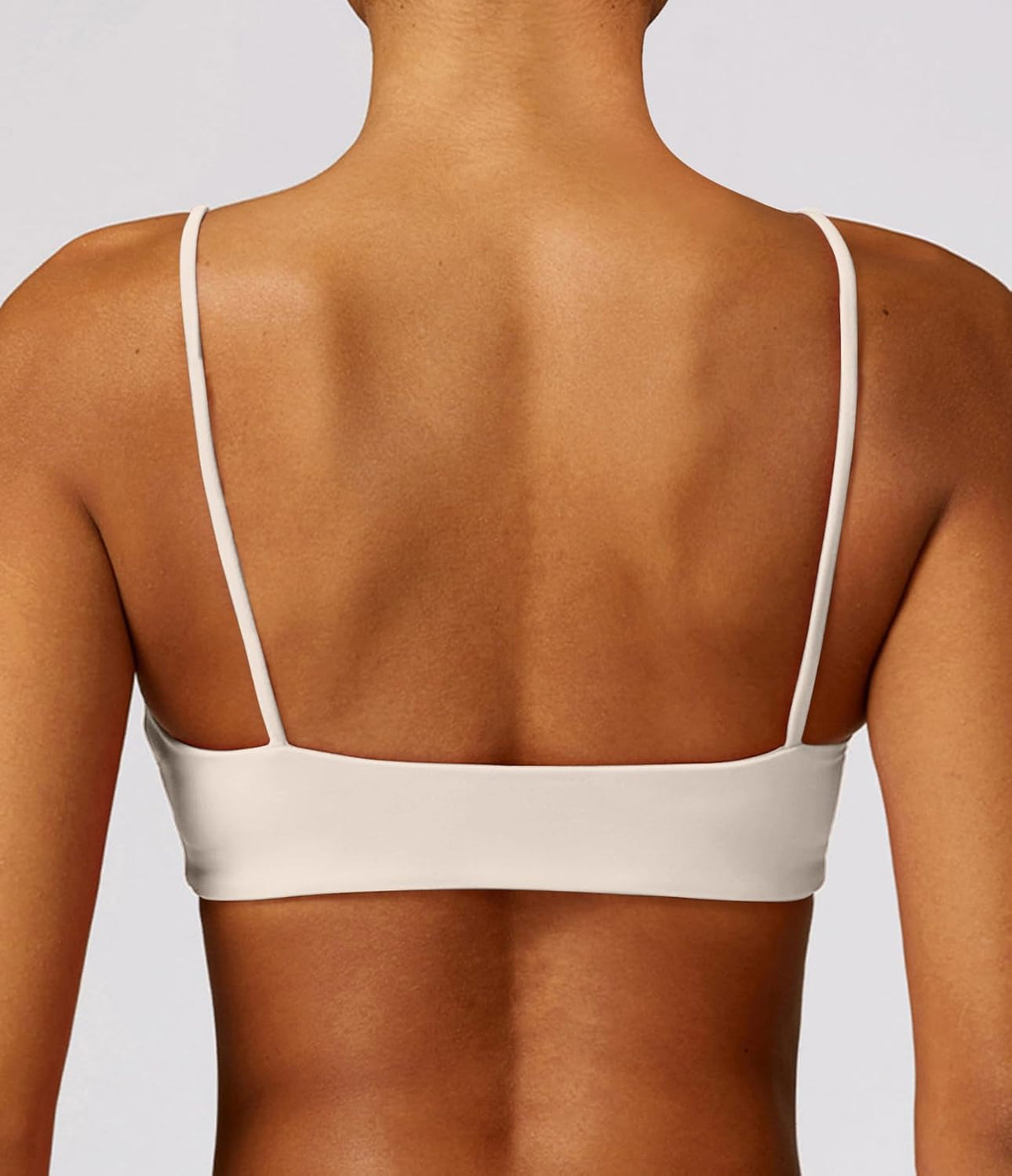 Women's Sports Bra with Thin Straps Stretchy Wirefree Workout Bras Lightweight Workouts Bralette with Removable Pads