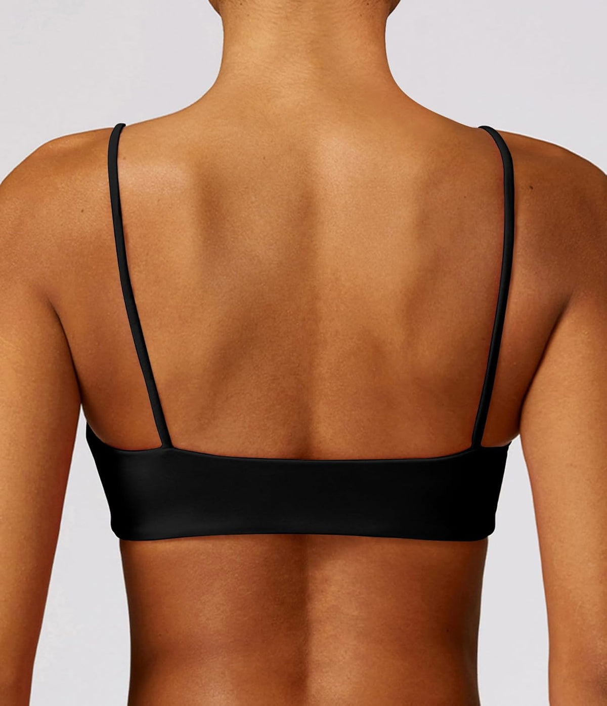 Women's Sports Bra with Thin Straps Stretchy Wirefree Workout Bras Lightweight Workouts Bralette with Removable Pads