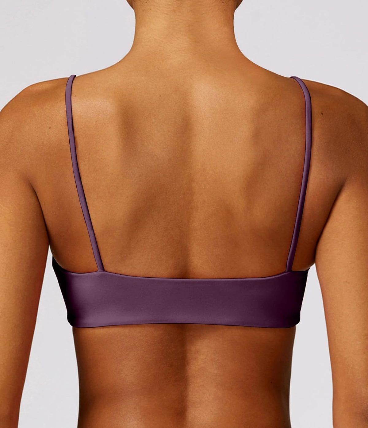 Women's Sports Bra with Thin Straps Stretchy Wirefree Workout Bras Lightweight Workouts Bralette with Removable Pads