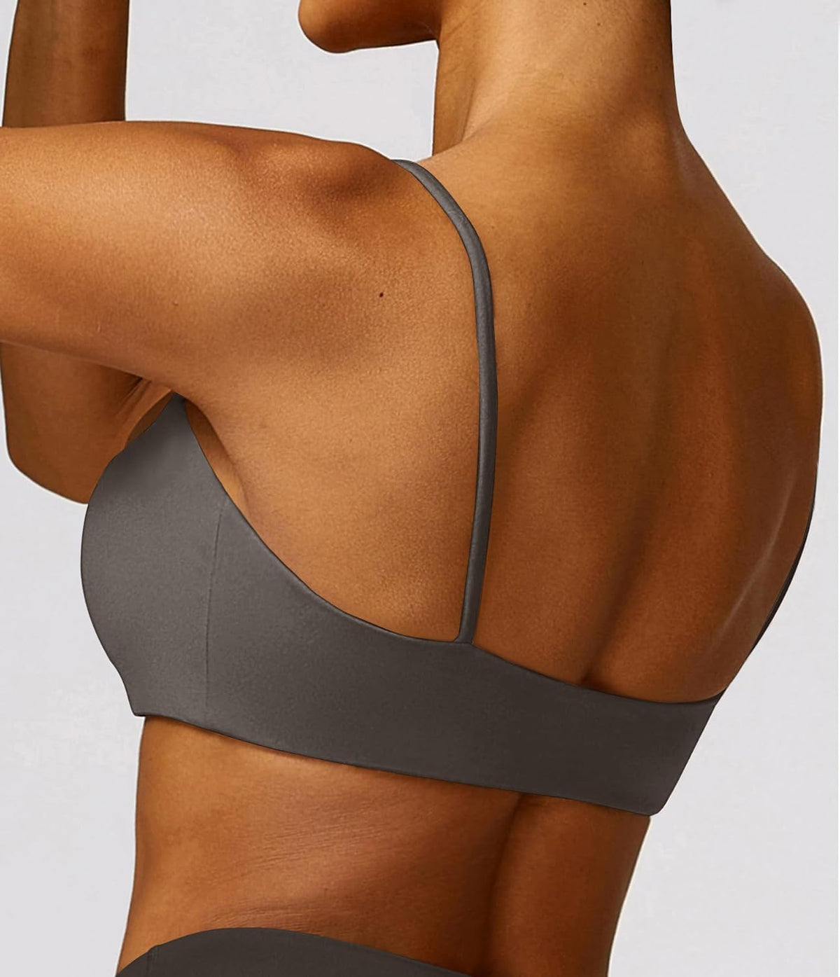 Women's Sports Bra with Thin Straps Stretchy Wirefree Workout Bras Lightweight Workouts Bralette with Removable Pads