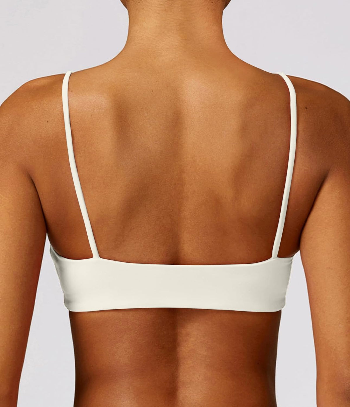 Women's Sports Bra with Thin Straps Stretchy Wirefree Workout Bras Lightweight Workouts Bralette with Removable Pads