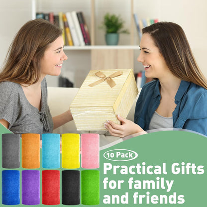 10 Pcs Hot Yoga Towels Bulk Non Slip Microfiber Anti Slip Absorbent Multicolor Wicking Pilates Yoga Mat Towel for Women Men Pilates, 27" x 72" (Classic)