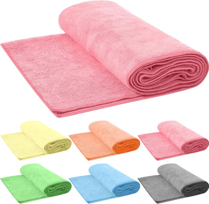 10 Pcs Hot Yoga Towels Bulk Non Slip Microfiber Anti Slip Absorbent Multicolor Wicking Pilates Yoga Mat Towel for Women Men Pilates, 27" x 72" (Classic)