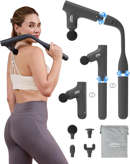 3-in-1 Detachable Massage Gun Deep Tissue with Extension Long Handle