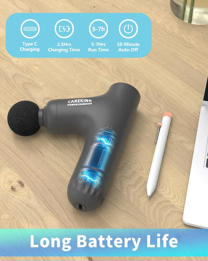 3-in-1 Detachable Massage Gun Deep Tissue with Extension Long Handle