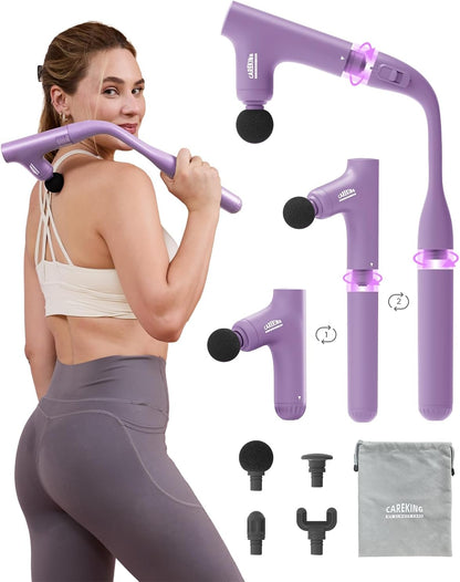 3-in-1 Detachable Massage Gun Deep Tissue with Extension Long Handle