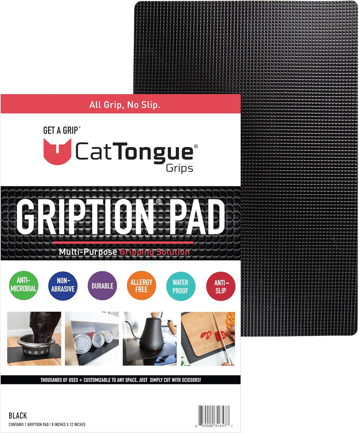 Non-Adhesive Anti-Slip Mat - Multi-Purpose Non-Slip Pad for Countertops, Desks, Tables & Workspaces - Ideal Desk Mat, Drawer Liner, Laptop Pad & More (Clear, 8” x 12”)