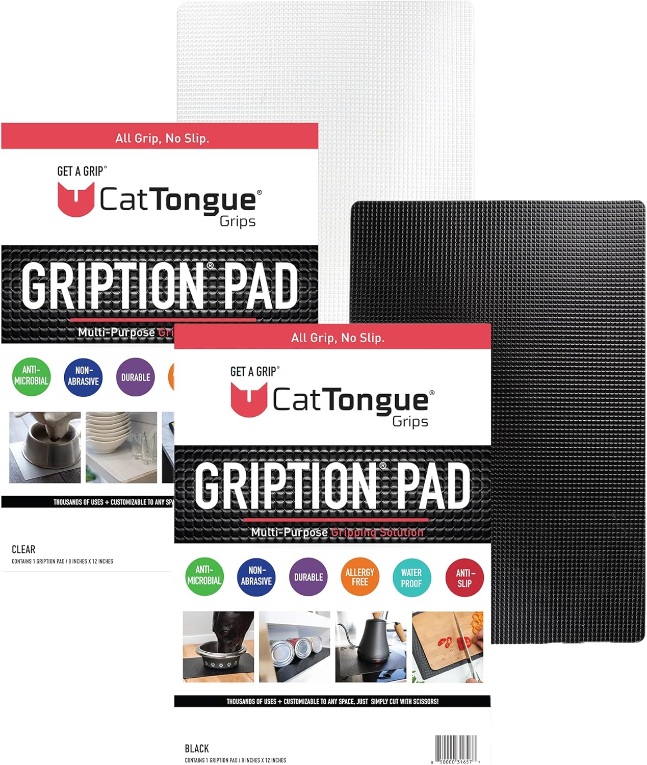 Non-Adhesive Anti-Slip Mat - Multi-Purpose Non-Slip Pad for Countertops, Desks, Tables & Workspaces - Ideal Desk Mat, Drawer Liner, Laptop Pad & More (Clear, 8” x 12”)