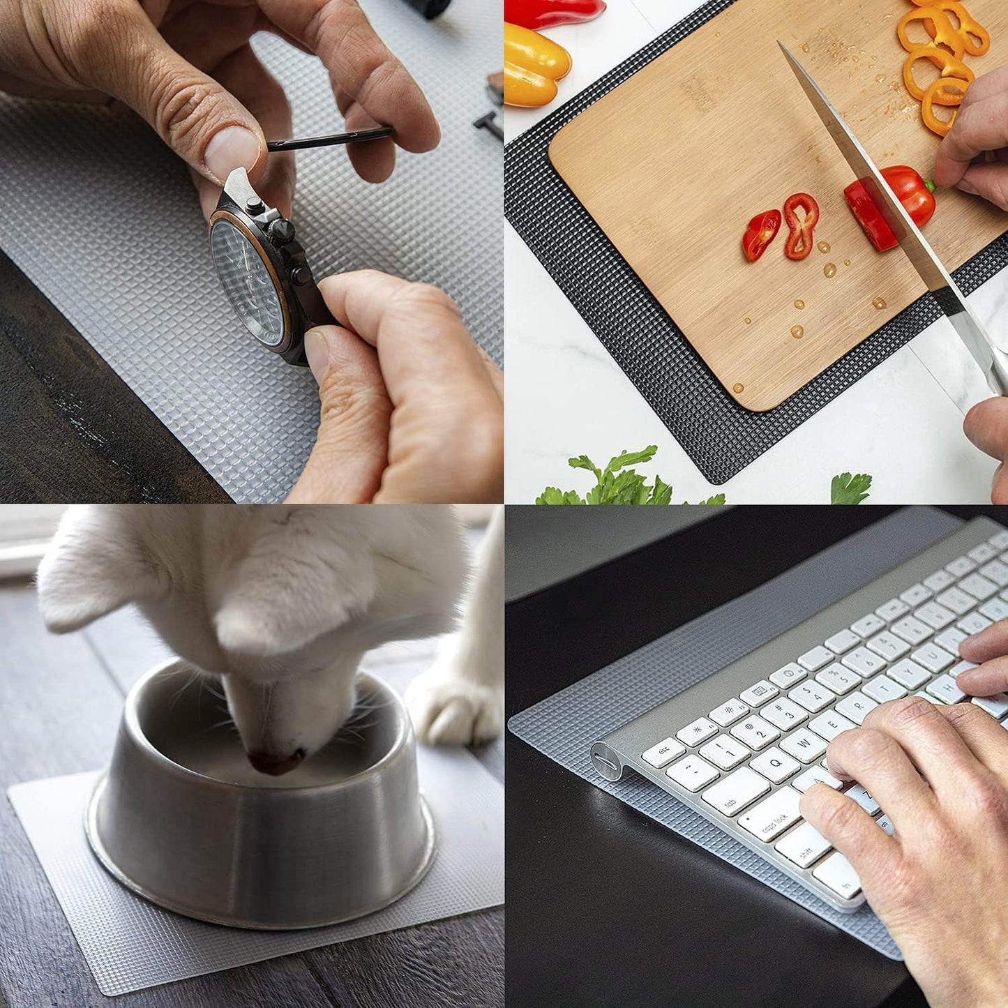 Non-Adhesive Anti-Slip Mat - Multi-Purpose Non-Slip Pad for Countertops, Desks, Tables & Workspaces - Ideal Desk Mat, Drawer Liner, Laptop Pad & More (Clear, 8” x 12”)
