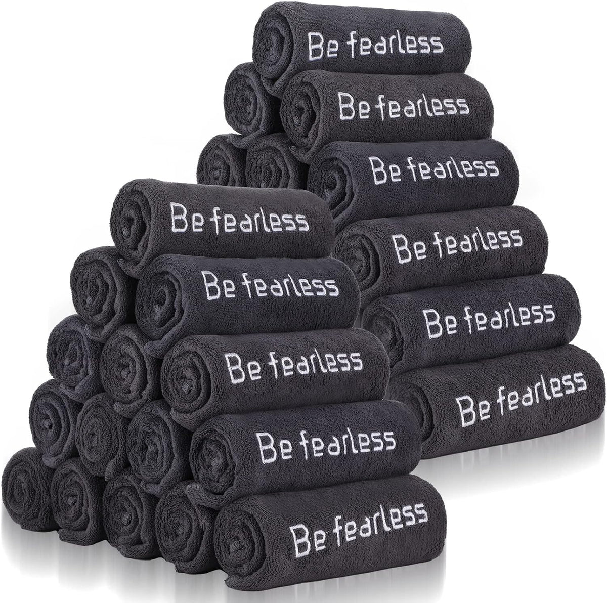 36 Pcs Microfiber Gym Towels for Exercise Fitness Bulk 32 x 16 Inch Soft Quick-Drying Sweat Absorbent Yoga Towel for Women Men Be Fearless Sport Towel for Cycling, Swimming, Workout, Camping