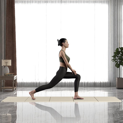 Foldable Yoga Mat for Travel Folding Yoga Mat 6mm Thick with Carrying Bag, Non-Slip TPE Exercise Pilates Mat for 72" L x 24" W x 0.24 Inch | TPE Exercise Mat With Carrying Bag for Home Workout, Yoga, Pilates, Stretching