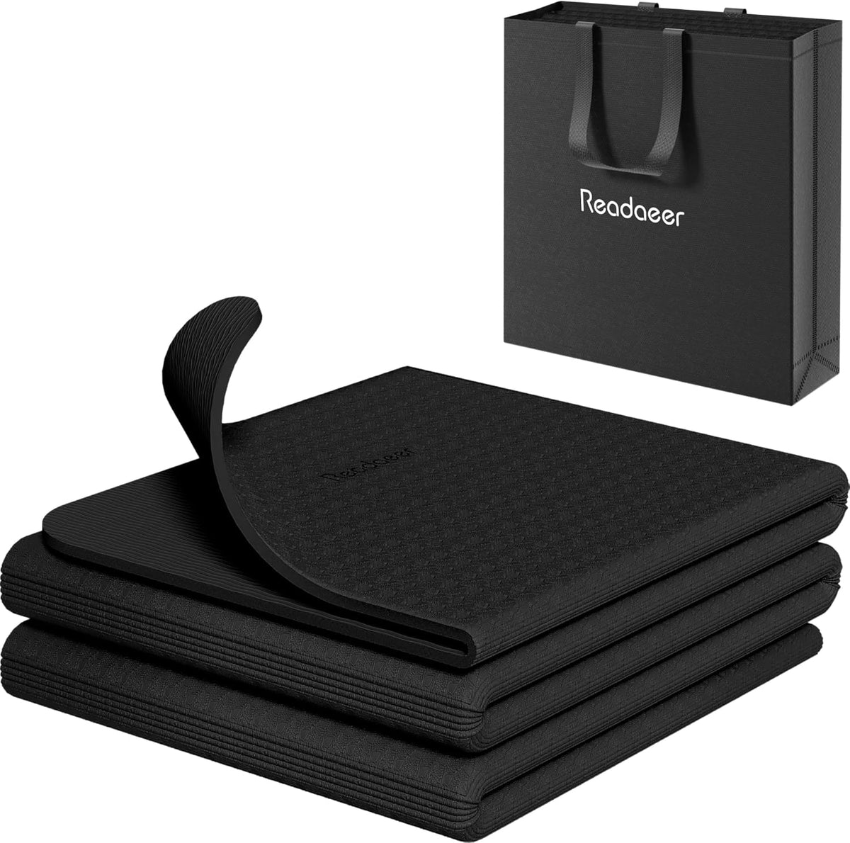 Foldable Yoga Mat for Travel Folding Yoga Mat 6mm Thick with Carrying Bag, Non-Slip TPE Exercise Pilates Mat for 72" L x 24" W x 0.24 Inch | TPE Exercise Mat With Carrying Bag for Home Workout, Yoga, Pilates, Stretching