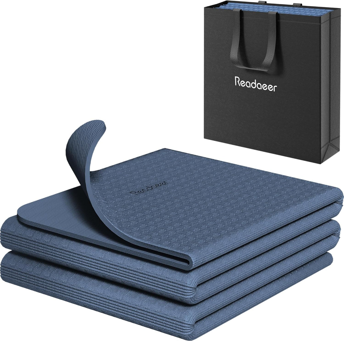 Foldable Yoga Mat for Travel Folding Yoga Mat 6mm Thick with Carrying Bag, Non-Slip TPE Exercise Pilates Mat for 72" L x 24" W x 0.24 Inch | TPE Exercise Mat With Carrying Bag for Home Workout, Yoga, Pilates, Stretching