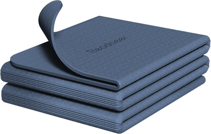 Foldable Yoga Mat for Travel Folding Yoga Mat 6mm Thick with Carrying Bag, Non-Slip TPE Exercise Pilates Mat for 72" L x 24" W x 0.24 Inch | TPE Exercise Mat With Carrying Bag for Home Workout, Yoga, Pilates, Stretching