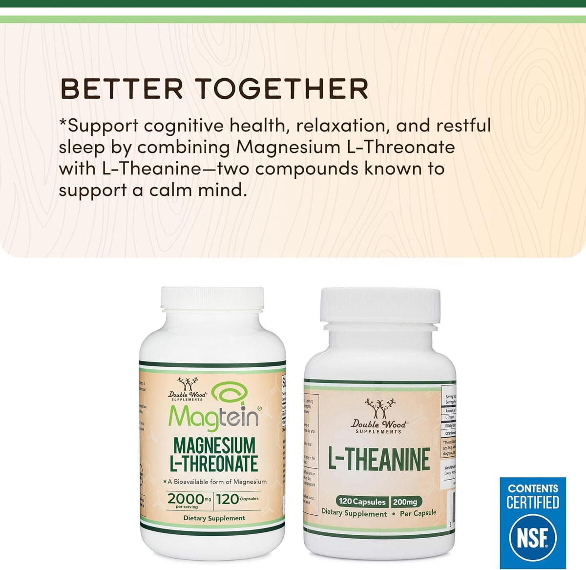 Magnesium L-Threonate, Cognitive + Sleep Support, 2000mg, 120 Capsules