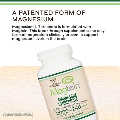 Magnesium L-Threonate, Cognitive + Sleep Support, 2000mg, 120 Capsules