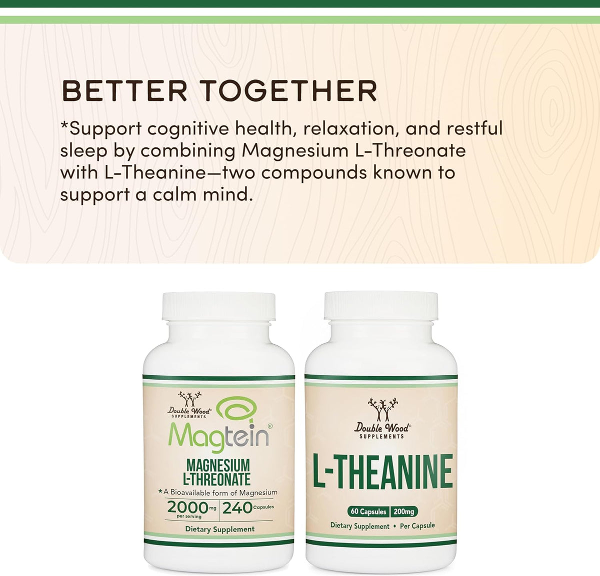 Magnesium L-Threonate, Cognitive + Sleep Support, 2000mg, 120 Capsules