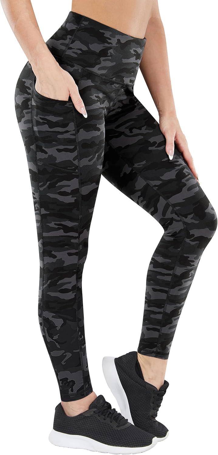 2 Pack High Waist Yoga Pants with Pockets, Tummy Control Workout Running Yoga Leggings for Women