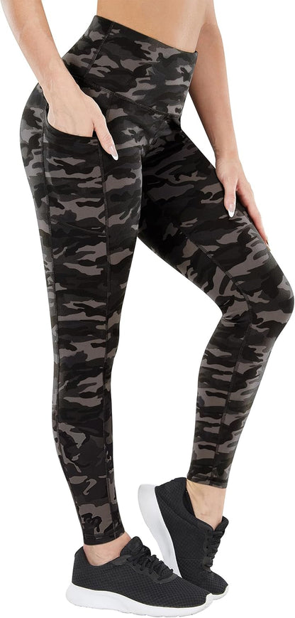 2 Pack High Waist Yoga Pants with Pockets, Tummy Control Workout Running Yoga Leggings for Women