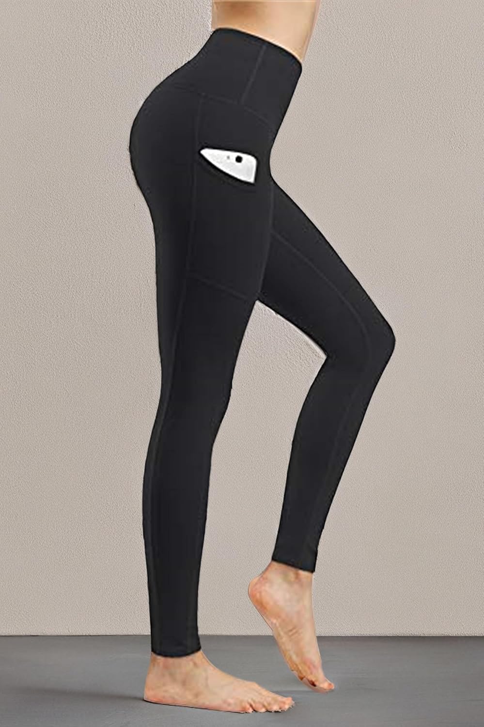 2 Pack High Waist Yoga Pants with Pockets, Tummy Control Workout Running Yoga Leggings for Women