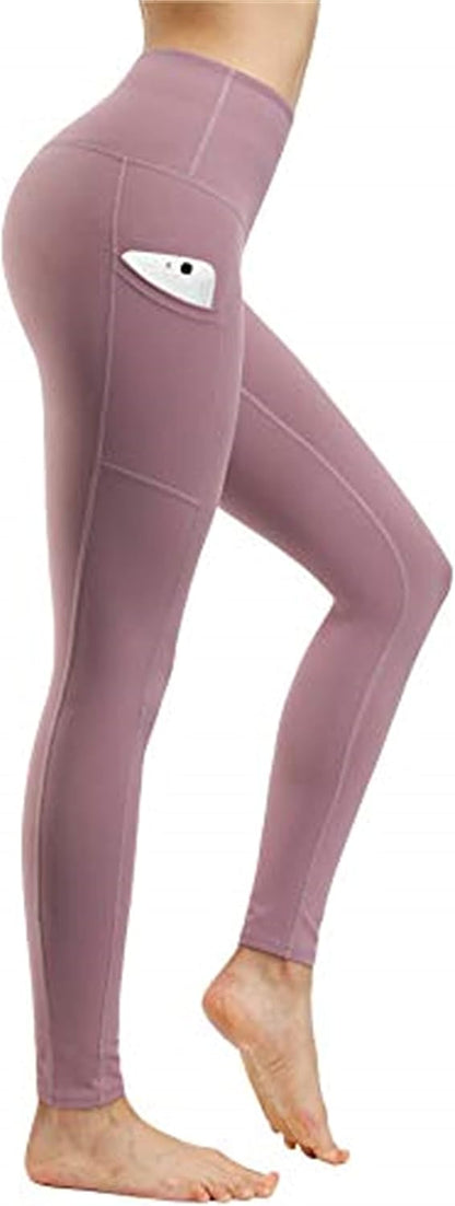 2 Pack High Waist Yoga Pants with Pockets, Tummy Control Workout Running Yoga Leggings for Women