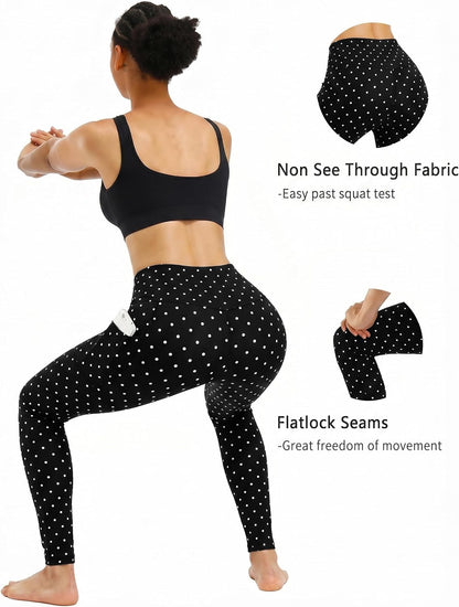 2 Pack High Waist Yoga Pants with Pockets, Tummy Control Workout Running Yoga Leggings for Women