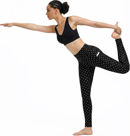 2 Pack High Waist Yoga Pants with Pockets, Tummy Control Workout Running Yoga Leggings for Women