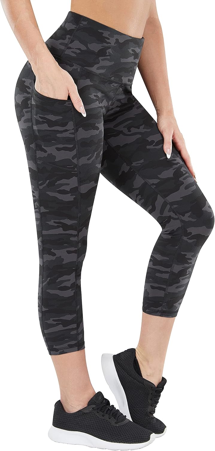 2 Pack High Waist Yoga Pants with Pockets, Tummy Control Workout Running Yoga Leggings for Women