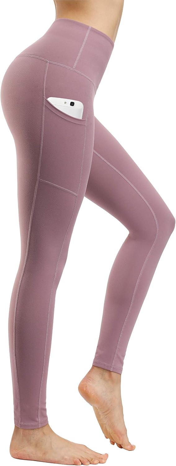 2 Pack High Waist Yoga Pants with Pockets, Tummy Control Workout Running Yoga Leggings for Women