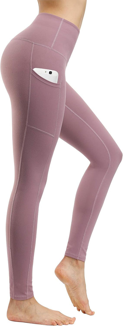 2 Pack High Waist Yoga Pants with Pockets, Tummy Control Workout Running Yoga Leggings for Women