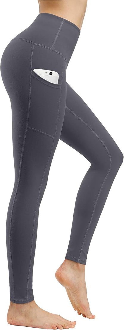2 Pack High Waist Yoga Pants with Pockets, Tummy Control Workout Running Yoga Leggings for Women