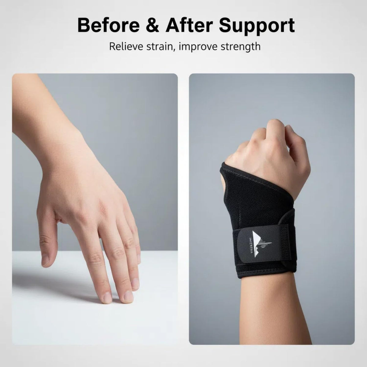 2-Pack Universal Wrist Braces - Support for Left & Right Hand | Versatile, adjustable wrist support for sports & daily active wear. Relieves carpal tunnel pain without limiting mobility
