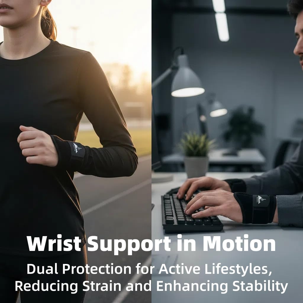 2-Pack Universal Wrist Braces - Support for Left & Right Hand | Versatile, adjustable wrist support for sports & daily active wear. Relieves carpal tunnel pain without limiting mobility