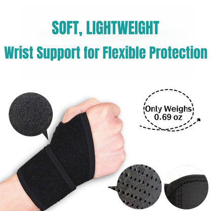 2-Pack Universal Wrist Braces - Support for Left & Right Hand | Versatile, adjustable wrist support for sports & daily active wear. Relieves carpal tunnel pain without limiting mobility