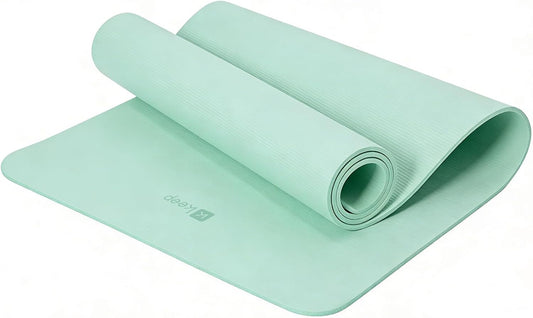 72" x 24" TPE Yoga Mat Non Slip, 1/4 Inch (6mm) Exercise Mat for Home Workout, Gym, Yoga, Pilates & Stretching with Carrying Strap, Oat White