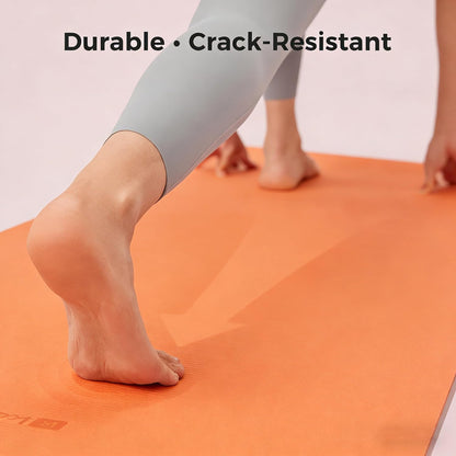 72" x 24" TPE Yoga Mat Non Slip, 1/4 Inch (6mm) Exercise Mat for Home Workout, Gym, Yoga, Pilates & Stretching with Carrying Strap, Oat White