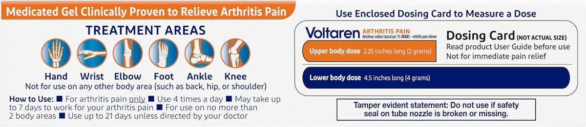 Arthritis Pain Gel, Diclofenac Pain Relief Cream, 50 g Tube
