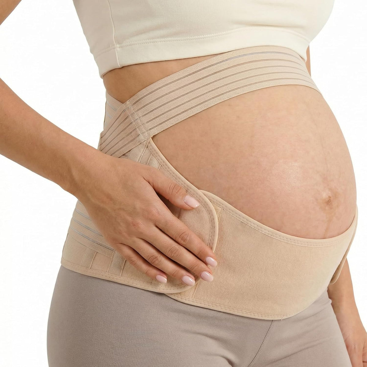 Maternity Belly Band for Pregnancy - 3 in 1 Pregnancy Support Belt for Back, Pelvic & Hip Support - Adjustable Abdominal Binder & Prenatal Cradle - Pregnancy Must Haves (Black, X-Large)