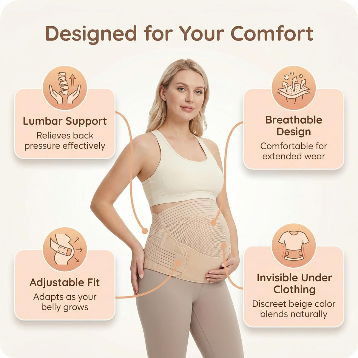 Maternity Belly Band for Pregnancy - 3 in 1 Pregnancy Support Belt for Back, Pelvic & Hip Support - Adjustable Abdominal Binder & Prenatal Cradle - Pregnancy Must Haves (Black, X-Large)