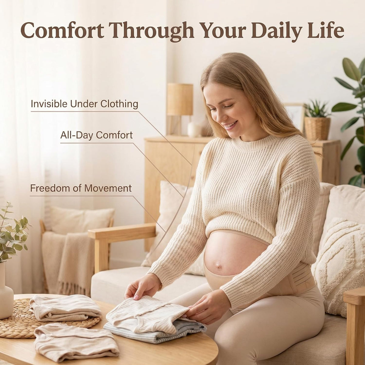 Maternity Belly Band for Pregnancy - 3 in 1 Pregnancy Support Belt for Back, Pelvic & Hip Support - Adjustable Abdominal Binder & Prenatal Cradle - Pregnancy Must Haves (Black, X-Large)