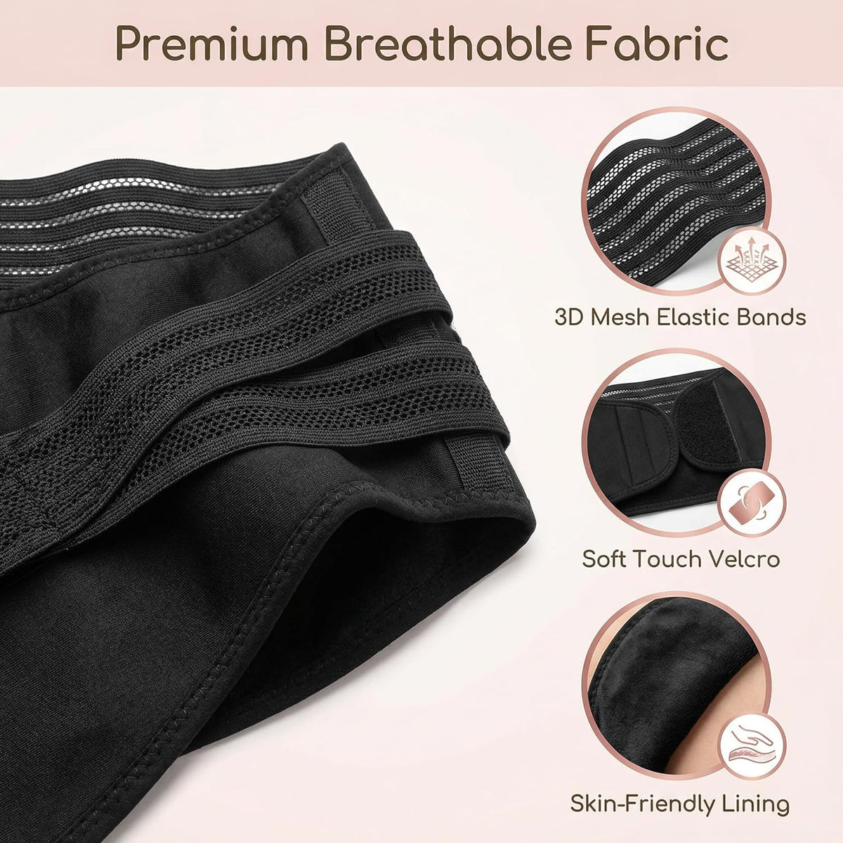 Maternity Belly Band for Pregnancy - 3 in 1 Pregnancy Support Belt for Back, Pelvic & Hip Support - Adjustable Abdominal Binder & Prenatal Cradle - Pregnancy Must Haves (Black, X-Large)
