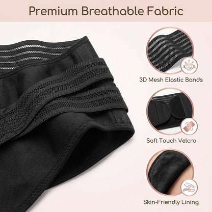 Maternity Belly Band for Pregnancy - 3 in 1 Pregnancy Support Belt for Back, Pelvic & Hip Support - Adjustable Abdominal Binder & Prenatal Cradle - Pregnancy Must Haves (Black, X-Large)