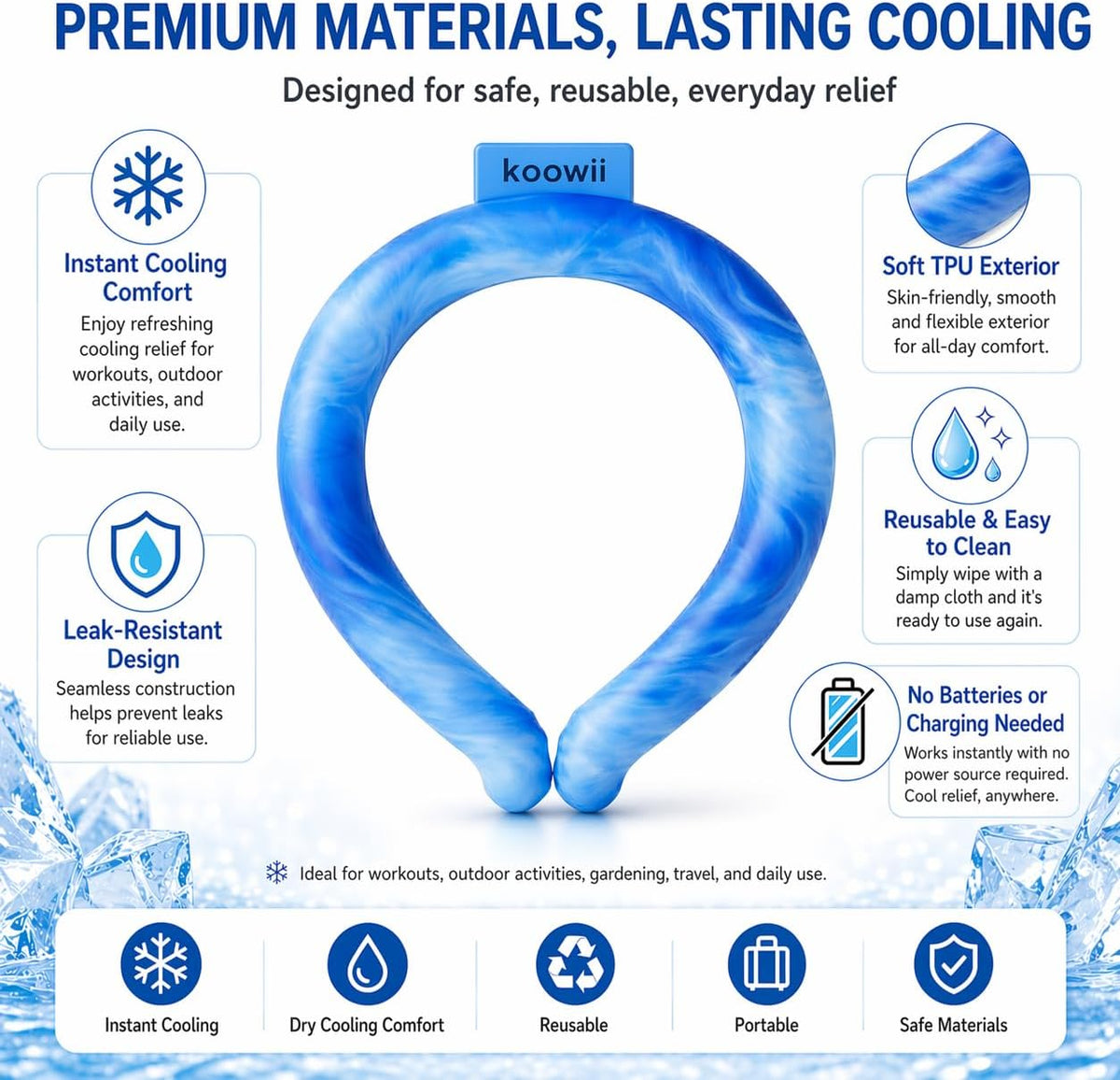 Neck Cooling Tube, Reusable Cooling Neck Ring