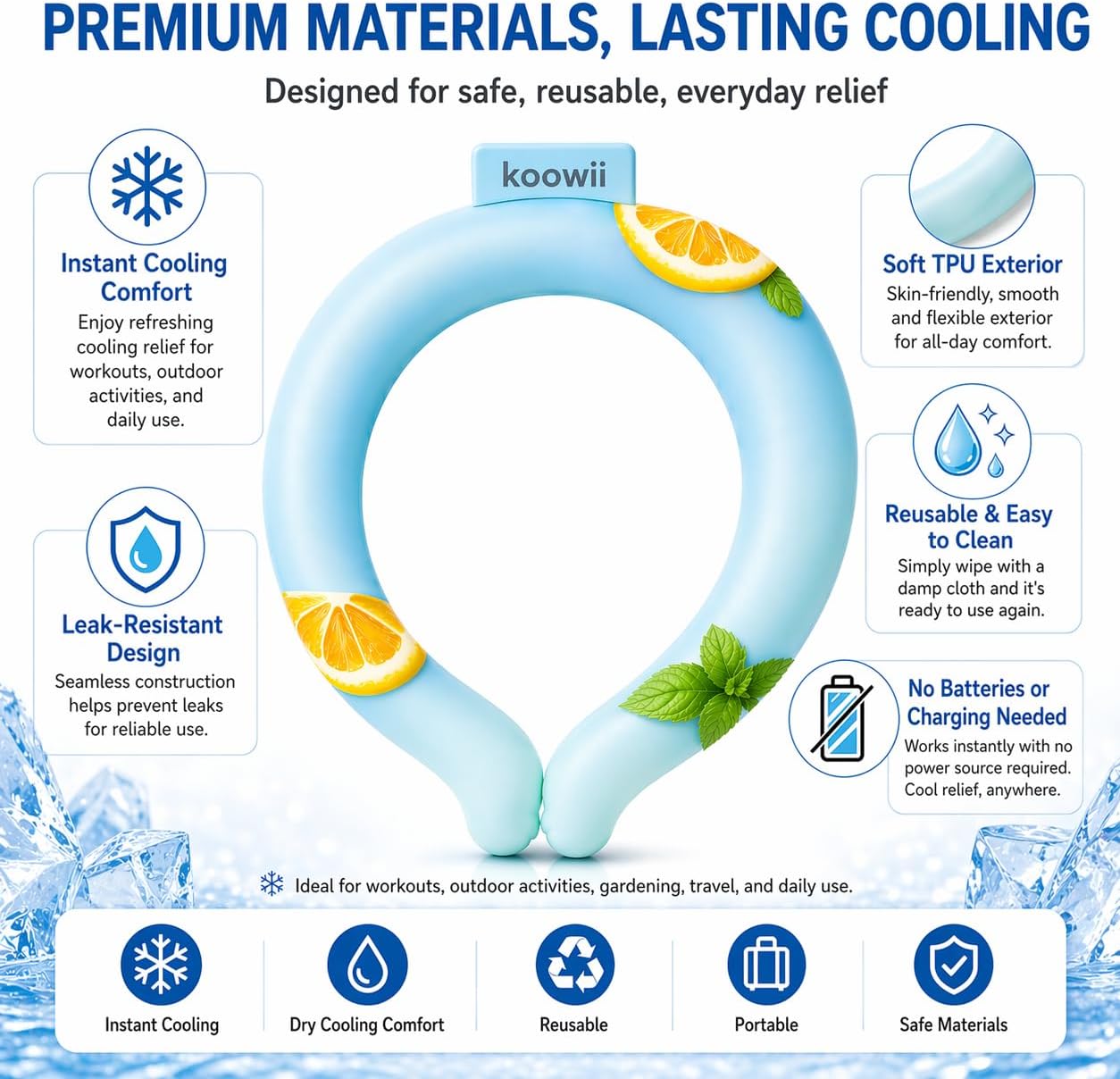 Neck Cooling Tube, Reusable Cooling Neck Ring