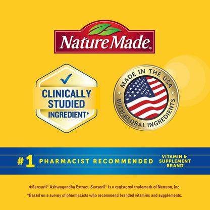 Nature Made Magnesium + Ashwagandha Capsules, 60 Capsules