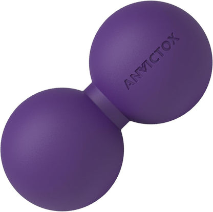 Peanut Massage Ball,Double Lacrosse Ball for Neck Sore Muscles,Medium Density Myofascial Release Massager Ball for Deep-Tissue Massage Muscle Knots Yoga Therapy(Black)